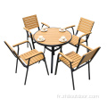 Restaurant Chaises de table de siège en bois extérieur en plastique